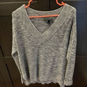 Lane Bryant Gray V-Neck Knitted Sweater